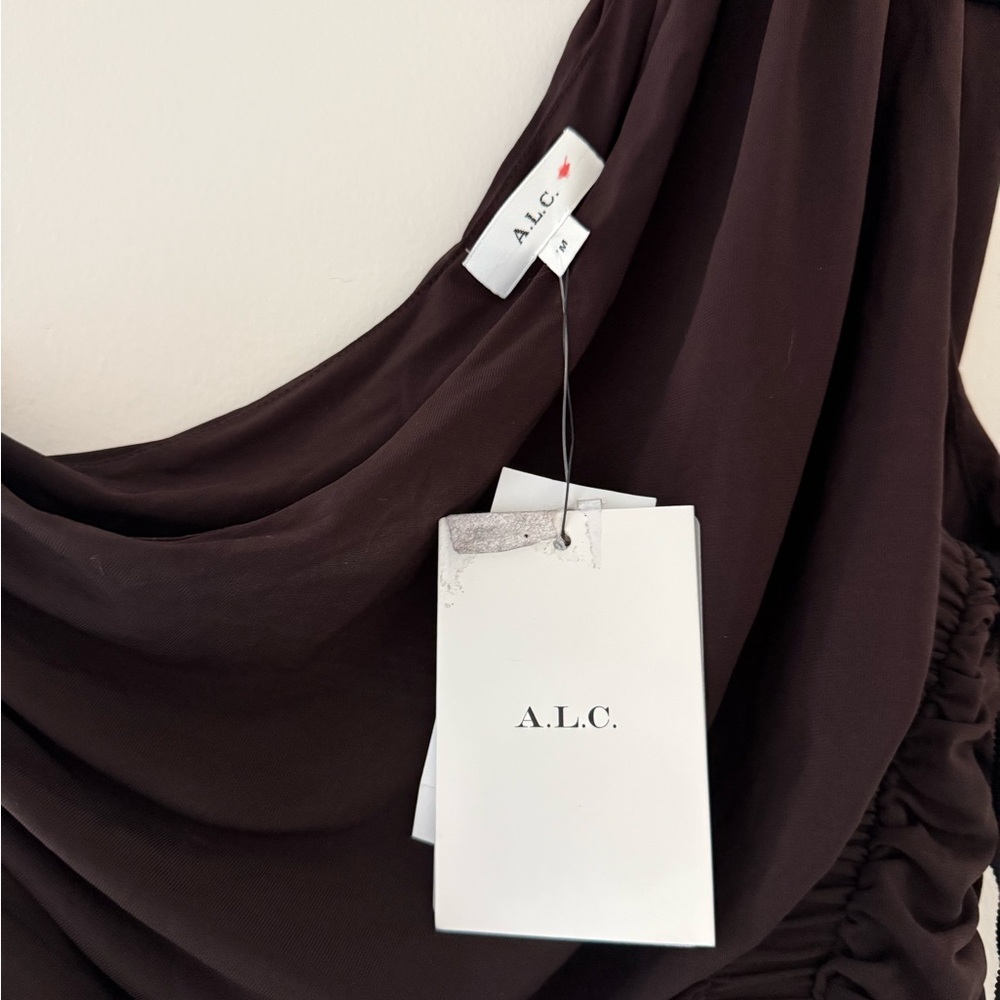 NWT ALC Kayden Jersey Top In Espresso Brown - Picture 4 of 6